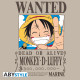ONE PIECE - Tshirt "Wanted Luffy" man SS sand - basic*