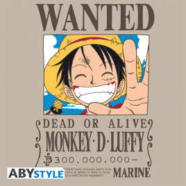 ONE PIECE - Tshirt "Wanted Luffy" man SS sand - basic*