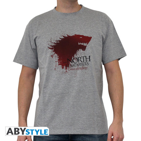 GAME OF THRONES - Tshirt "The North..." homme MC sport grey - basic*