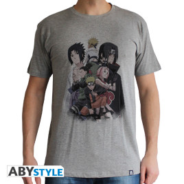 NARUTO SHIPPUDEN - Tshirt "Group" man SS sport grey - basic 