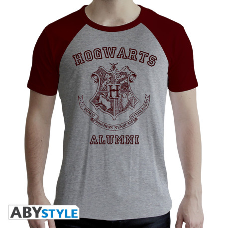 HARRY POTTER - Tshirt "Alumni" man SS grey & red - premium*