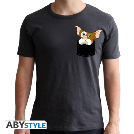 GREMLINS - Tshirt - Pocket Gizmo - homme MC dark grey - new fit*