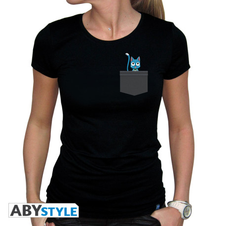 FAIRY TAIL - Tshirt "Pocket Happy" woman SS black - basic *
