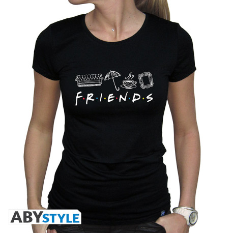 FRIENDS - Tshirt "Friends" femme MC noir - basic*