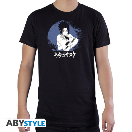 NARUTO SHIPPUDEN - Tshirt "Sasuke" man SS black - basic 