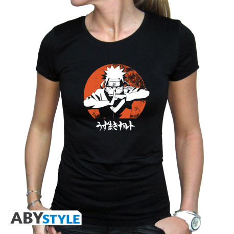 NARUTO SHIPPUDEN - Tshirt "Naruto" femme MC noir - basic*