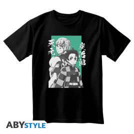 DEMON SLAYER - Tshirt unisex black - Tanjiro & Tengen *