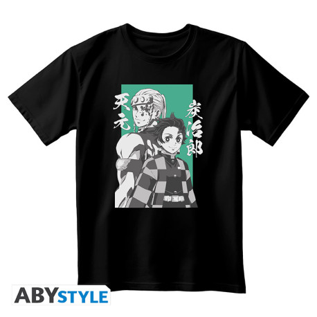 DEMON SLAYER - Tshirt unisex black - Tanjiro & Tengen *