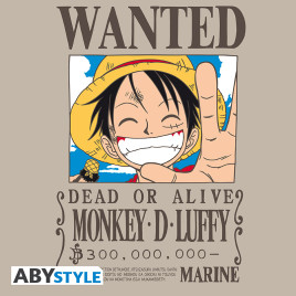 ONE PIECE - Tshirt sable - Vintage Wanted Luffy
