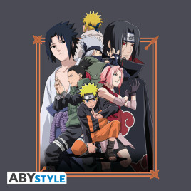 NARUTO SHIPPUDEN - Tshirt "Groupe" homme dark grey - basic