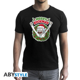 RICK AND MORTY - Man black Tshirt - MERRY RICKMAS*