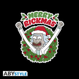 RICK AND MORTY - Man black Tshirt - MERRY RICKMAS*