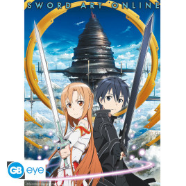 SWORD ART ONLINE - Poster Chibi 52x38 - Asuna & Kirito Aincrad 