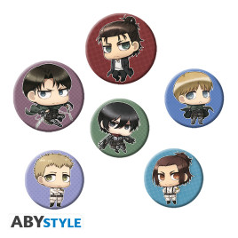 ATTACK ON TITAN - Pack de Badges - Personnages Chibi X4*