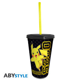 POKEMON - Tumbler with straw - 470ml - Pikachu Collage