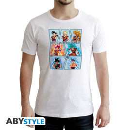 DRAGON BALL SUPER -Tshirt"Transformations de Goku"homme white-New Fit