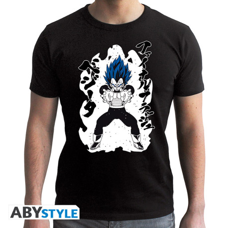 DRAGON BALL SUPER - Tshirt "Vegeta Royal Blue"homme MC black-New Fit*