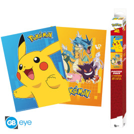 POKEMON - Set 2 Posters Chibi 52x38 - Colourful Characters x4