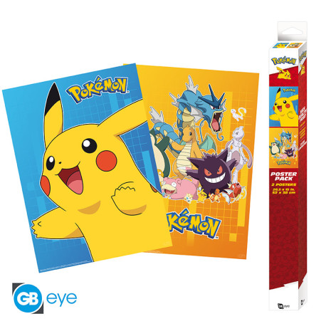 POKEMON - Set 2 Posters Chibi 52x38 - Colourful Characters x4