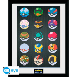 POKEMON - Framed print "Pokeballs" (30x40) x2