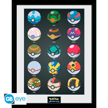 POKEMON - Framed print "Pokeballs" (30x40) x2
