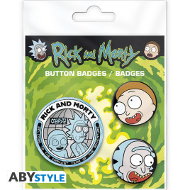RICK AND MORTY - Pack de Badges - Rick & Morty X4