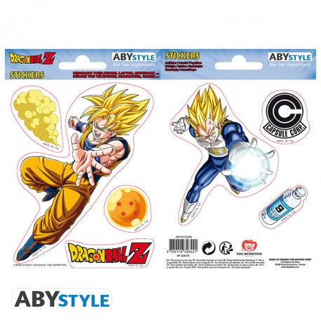 DRAGON BALL -Stickers - 16x11cm/ 2 sheets - DBZ/ Goku-Vegeta X5