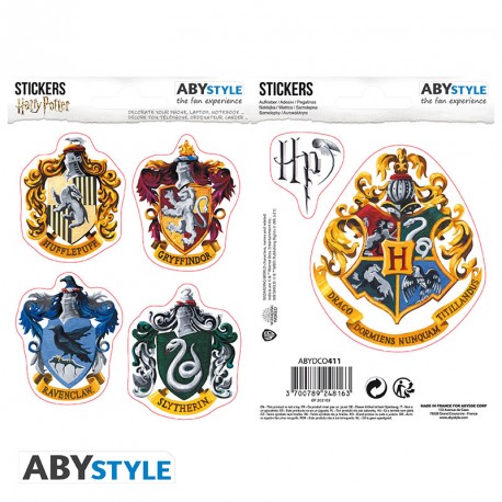 HARRY POTTER - Stickers - 16x11cm/ 2 planches - Hogwarts Houses X5