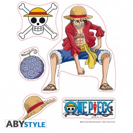 ONE PIECE - Stickers - 16x11cm/ 2 planches - Luffy & Law X5