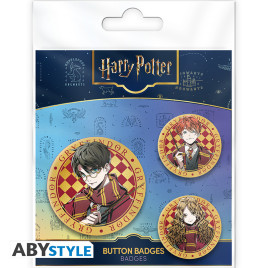 HARRY POTTER - Badge Pack - Harry, Hermione & Ron X4