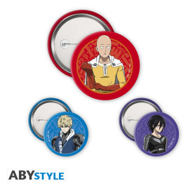 ONE PUNCH MAN - Pack de Badges - Saitama, Genos & Sonic X4