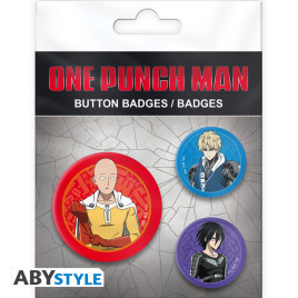 ONE PUNCH MAN - Badge Pack - Saitama, Genos & Sonic X4