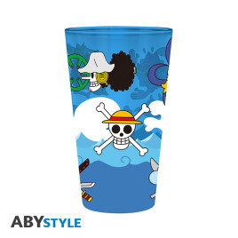 ONE PIECE - Large Glass - 400ml - Skulls - box x2