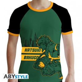 MY HERO ACADEMIA - Tshirt "Bakugo" homme MC vert - premium